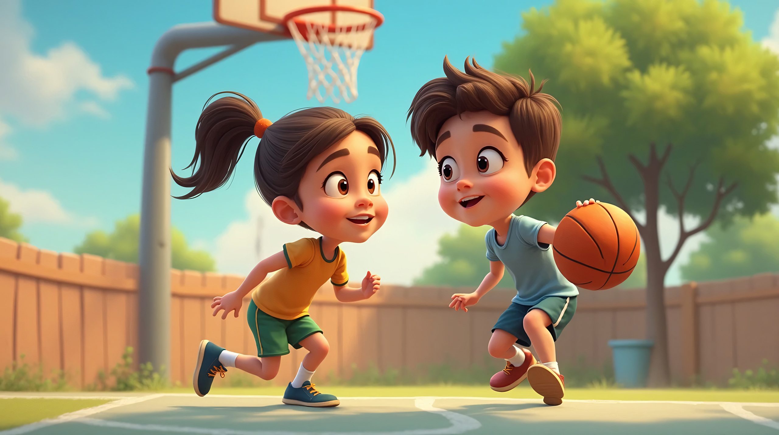 cartoon character children playing game